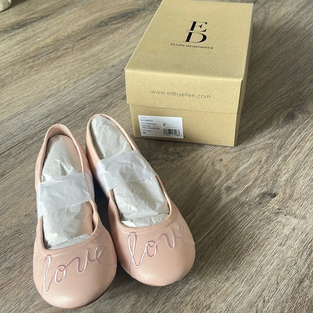 ED Ellen Degeneres Pink Ballet Flats Size 4 Medium